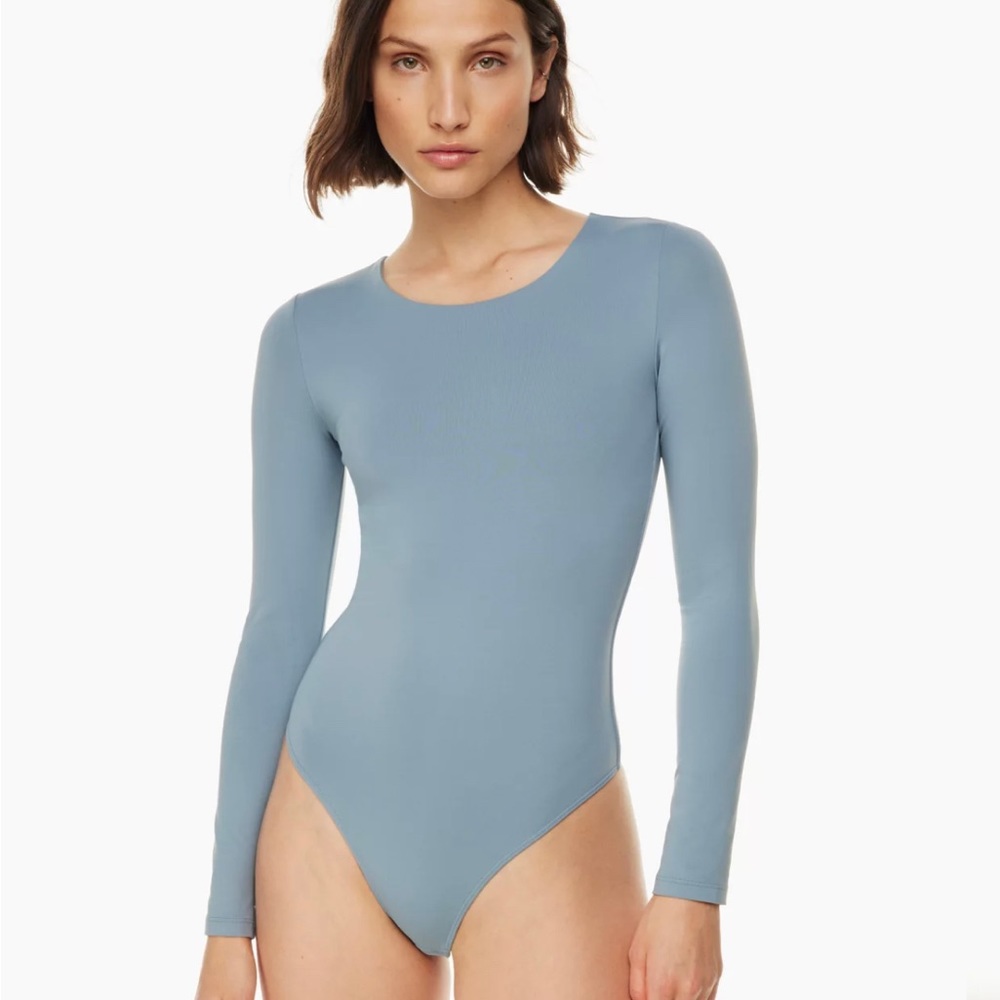 Babaton Contour Crew Bodysuit in Slab Blue